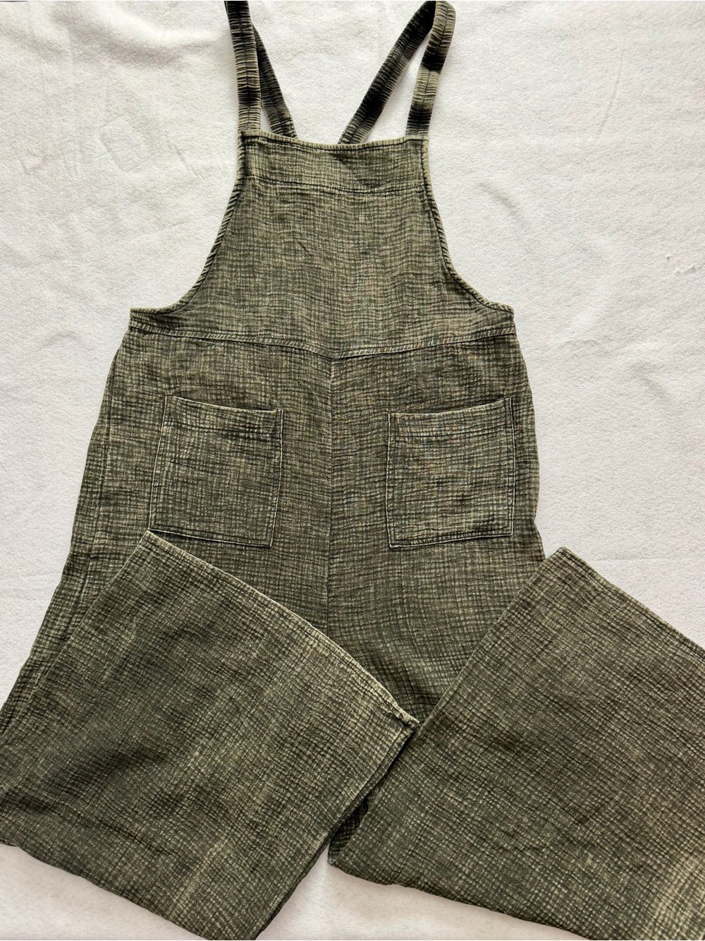 Zendana Textured Gauze Lightweight Wide Leg Overalls Sm Gardening Burningman - Picture 2 of 16